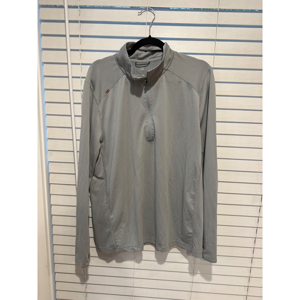 Rhone Polartec Mens XL Quarter Zip Pullover Grey Textured Activewear Long Sleeve